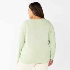 Plus Size Sonoma Goods For Life® Favorite Long Sleeve V-Neck Tee -Sonoma Goods For Life Shop 5705505 ALT