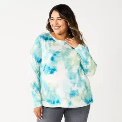 Plus Size Sonoma Goods For LifeĀ® Everyday Crewneck Long Sleeve Top