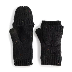 Women's Sonoma Goods For Life® Ladder Stitch Flip Top Mittens -Sonoma Goods For Life Shop 5731174 Black Nep