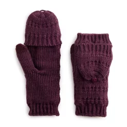 Women's Sonoma Goods For Life® Ladder Stitch Flip Top Mittens -Sonoma Goods For Life Shop 5731174 Vibrant Berry