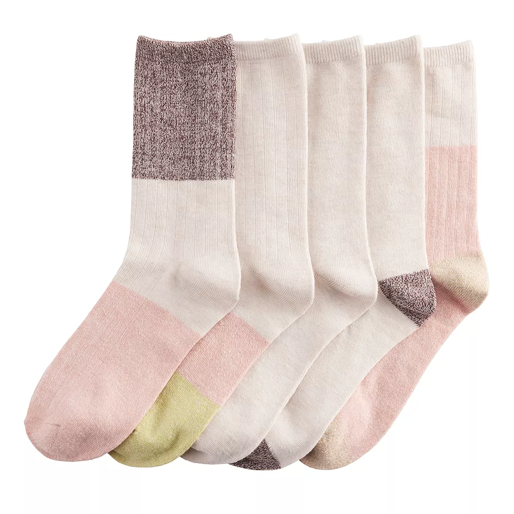 Sonoma Goods For Life® 5 Pack Colorblocks Crew Socks 2 Sonoma Goods For Life® 5 Pack Colorblocks Crew Socks - Image 2