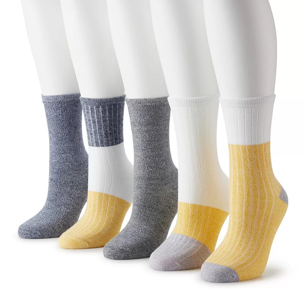 Sonoma Goods For Life® 5 Pack Colorblocks Crew Socks 1 Sonoma Goods For Life® 5 Pack Colorblocks Crew Socks