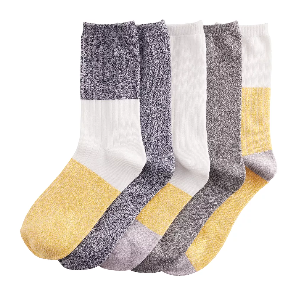 Sonoma Goods For Life® 5 Pack Colorblocks Crew Socks 2 Sonoma Goods For Life® 5 Pack Colorblocks Crew Socks - Image 2