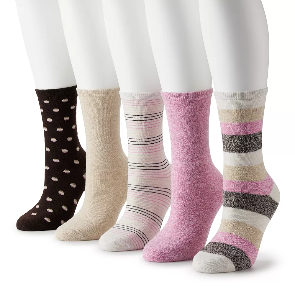 Sonoma Goods For Life® 5 Pack Stripes Crew Socks 1 Sonoma Goods For Life® 5 Pack Stripes Crew Socks