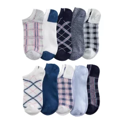 Sonoma Goods For Life® 10 Pack Check Pattern No Show Socks -Sonoma Goods For Life Shop 5744058 Dynamic Plaid
