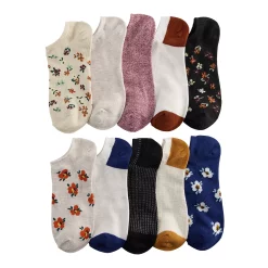 Sonoma Goods For Life® 10 Pack Check Pattern No Show Socks -Sonoma Goods For Life Shop 5744058 Floral