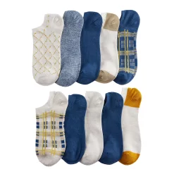 Sonoma Goods For Life® 10 Pack Check Pattern No Show Socks -Sonoma Goods For Life Shop 5744058 Punchy Plaid