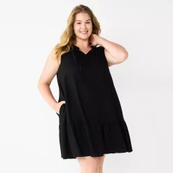 Women's Sonoma Goods For Life® Tiered Sleeveless Dress -Sonoma Goods For Life Shop 5746171 Pitch Black