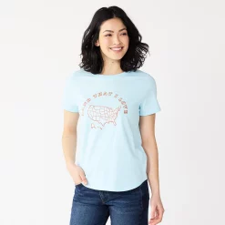 Women's Sonoma Goods For Life® Patriotic Graphic Tee 25 Women's Sonoma Goods For Life® Patriotic Graphic Tee -Sonoma Goods For Life Shop 5757625 Light Blue Map