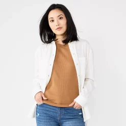 Women's Sonoma Goods For Life® Relaxed Button Down Shirt -Sonoma Goods For Life Shop 5763233 White Gauze