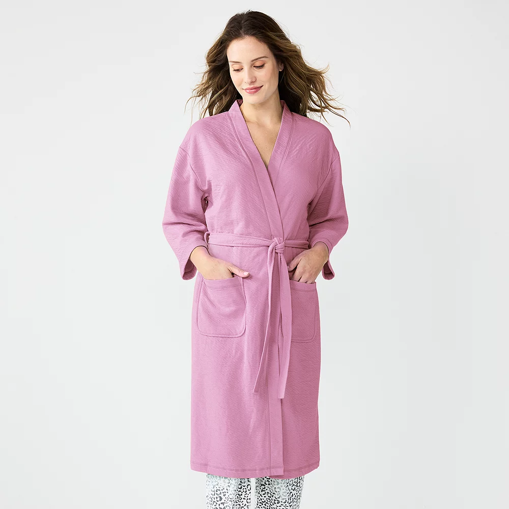 Women's Sonoma Goods For Life® Cloud Knit 3/4 Sleeve Robe 4 Women's Sonoma Goods For Life® Cloud Knit 3/4 Sleeve Robe - Image 4
