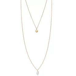 Sonoma Goods For Life® 2 Row Hammered Disc & Pearl Pendant Necklace