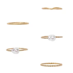 Sonoma Goods For LifeĀ® Pearl & Twisted Ring 5 Pack