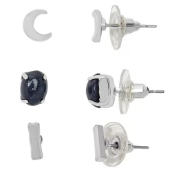 Sonoma Goods For Life® Silver Tone Celestial Stud Earring Set
