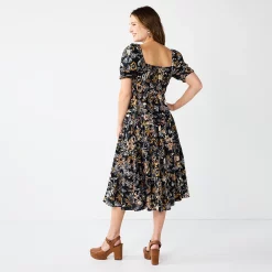 Women's Sonoma Goods For Life® Smocked Tiered Midi Dress 11 Women's Sonoma Goods For Life® Smocked Tiered Midi Dress -Sonoma Goods For Life Shop 5804206 ALT