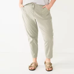 Plus Size Sonoma Goods For Life® Paperbag Waist Capri Pants -Sonoma Goods For Life Shop 5812634 Light Gray