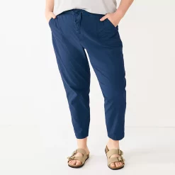 Plus Size Sonoma Goods For Life® Paperbag Waist Capri Pants -Sonoma Goods For Life Shop 5812634 Navy
