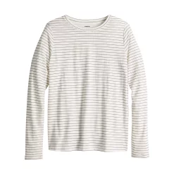 Women's Sonoma Goods For Life® Adaptive & Easy Dressing Everyday Long Sleeve Top -Sonoma Goods For Life Shop 5816132 Black White Stripe