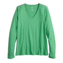 Women's Sonoma Goods For Life® Everyday Adaptive & Easy Dressing V-Neck Long Sleeve Top -Sonoma Goods For Life Shop 5816145 ALT5