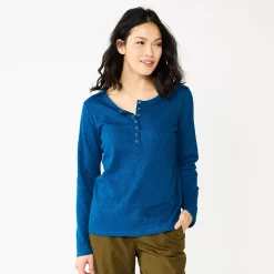 Women's Sonoma Goods For Life® Essential Henley Top 13 Women's Sonoma Goods For Life® Essential Henley Top -Sonoma Goods For Life Shop 5816147 Blue