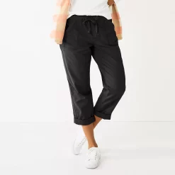 Women's Sonoma Goods For Life® Paperbag Waist Capri Pants -Sonoma Goods For Life Shop 5817195 Black