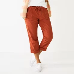 Women's Sonoma Goods For Life® Paperbag Waist Capri Pants -Sonoma Goods For Life Shop 5817195 Brown