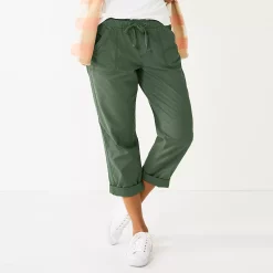 Women's Sonoma Goods For Life® Paperbag Waist Capri Pants -Sonoma Goods For Life Shop 5817195 Olive Green