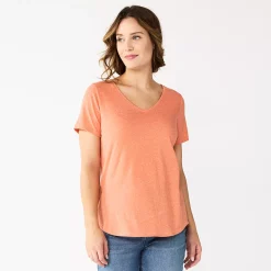 Women's Sonoma Goods For Life® Essential V-Neck Tee -Sonoma Goods For Life Shop 5824995 Coral