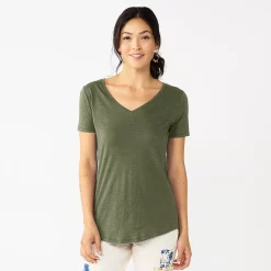 Women's Sonoma Goods For Life® Essential V-Neck Tee -Sonoma Goods For Life Shop 5824995 Olive