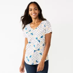 Women's Sonoma Goods For Life® Essential V-Neck Tee -Sonoma Goods For Life Shop 5824995 Patchwork Print