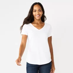 Women's Sonoma Goods For Life® Essential V-Neck Tee -Sonoma Goods For Life Shop 5824995 White
