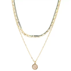 Sonoma Goods For Life® 3 Row Semi Pendant Necklace