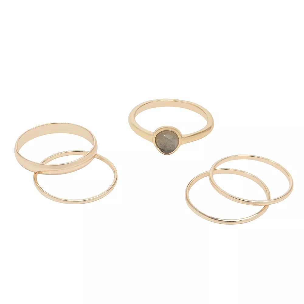 Sonoma Goods For Life® Gold Tone Stone Ring Set 1 Sonoma Goods For Life® Gold Tone Stone Ring Set