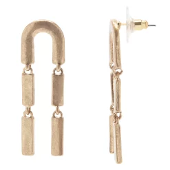 Sonoma Goods For Life® Gold Tone Shaky Bar U Shaped Drop Earrings
