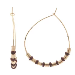 Sonoma Goods For Life® Gold Tone Metal and Red Beaded Teardrop Hoop Earrings