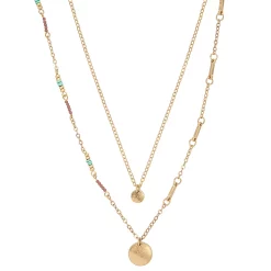 Sonoma Goods For Life® Gold Tone Red And Green Beads With Coin Pendant Necklace