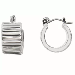Sonoma Goods For Life® Rhod Chunky Wavy Textured Hoop Earrings