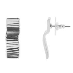 Sonoma Goods For Life® Rhod Wavy Textured Bar Drop Earrings
