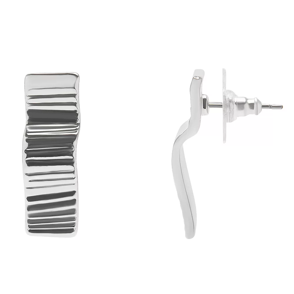 Sonoma Goods For Life® Rhod Wavy Textured Bar Drop Earrings 1 Sonoma Goods For Life® Rhod Wavy Textured Bar Drop Earrings