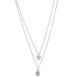 Sonoma Goods For Life® 2 Row Rhod Textured Coin & Teardrop Pendants Necklace