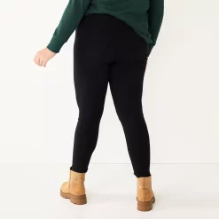 Plus Size Sonoma Goods For Life® Essential Mid-Rise Leggings -Sonoma Goods For Life Shop 5840241 ALT