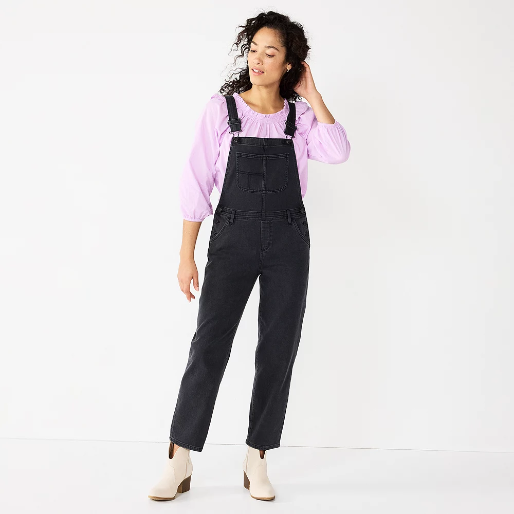 Women's Sonoma Goods For Life® Cropped Jean Overalls 3 Women's Sonoma Goods For Life® Cropped Jean Overalls - Image 3