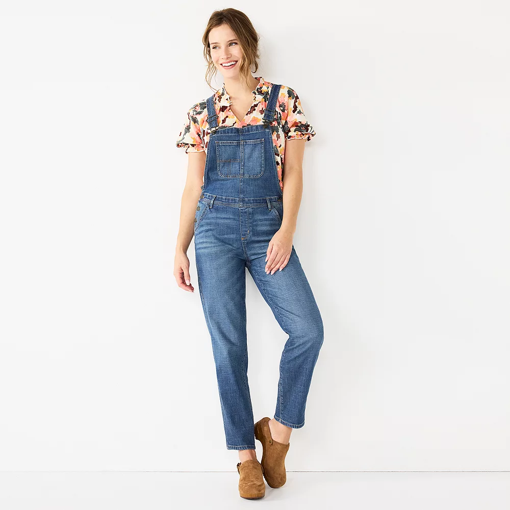 Women's Sonoma Goods For Life® Cropped Jean Overalls 4 Women's Sonoma Goods For Life® Cropped Jean Overalls - Image 4