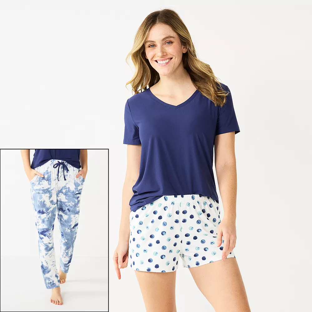 Women's Sonoma Goods For Life® 3-piece Pajama Top, Pajama Shorts & Pajama Pants Sleep Set 4 Women's Sonoma Goods For Life® 3-piece Pajama Top, Pajama Shorts & Pajama Pants Sleep Set - Image 4