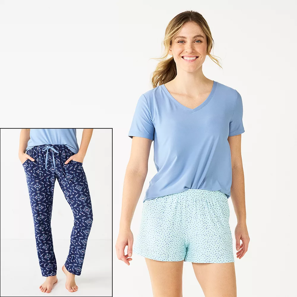 Women's Sonoma Goods For Life® 3-piece Pajama Top, Pajama Shorts & Pajama Pants Sleep Set 6 Women's Sonoma Goods For Life® 3-piece Pajama Top, Pajama Shorts & Pajama Pants Sleep Set - Image 6