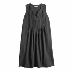 Women's Sonoma Goods For Life® Sleeveless Pintuck Tank Dress -Sonoma Goods For Life Shop 5903884 Black