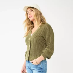 Women's Sonoma Goods For Life® Button-Front Cardigan -Sonoma Goods For Life Shop 5904013 Olive
