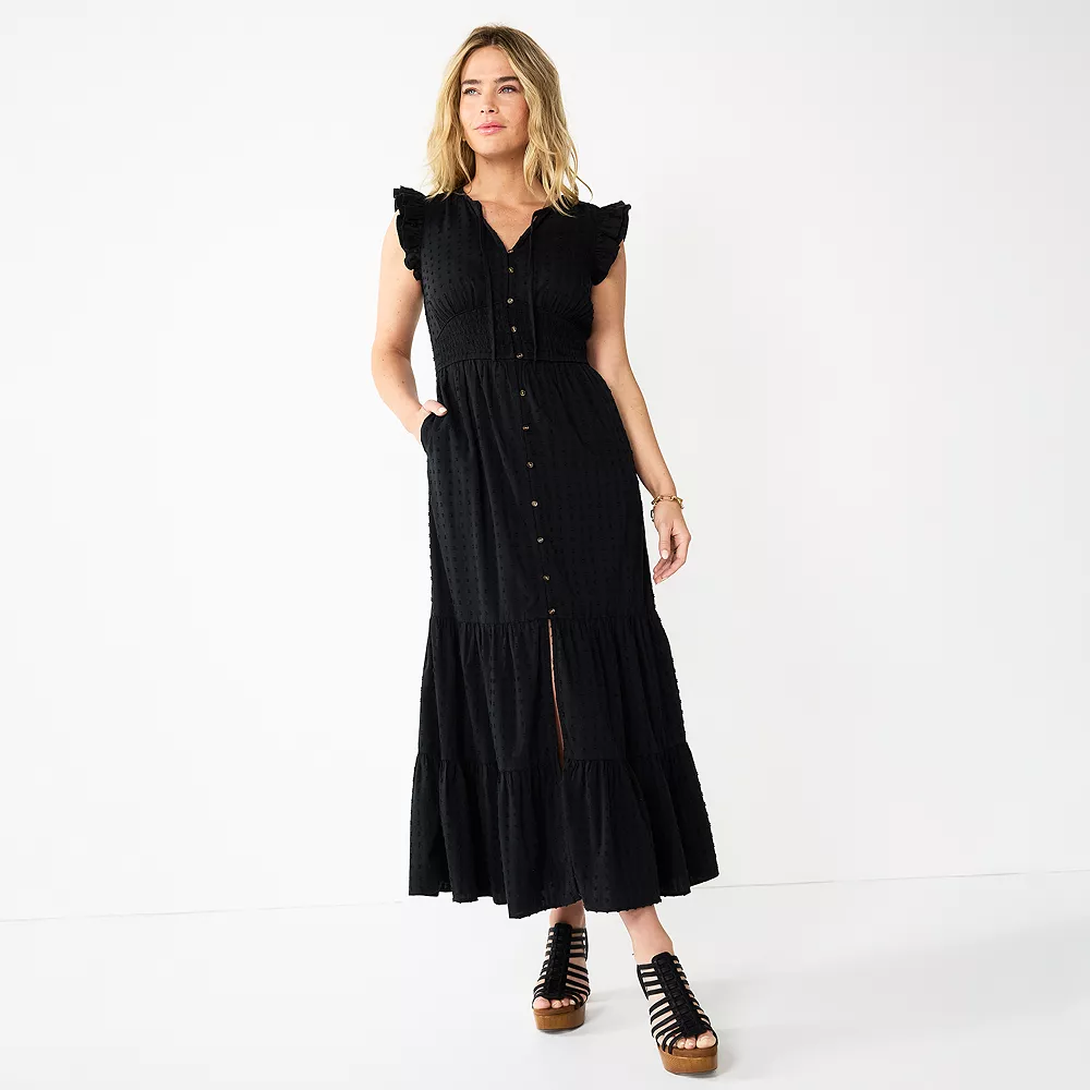 Women's Sonoma Goods For Life® Ruffle Sleeve Smocked Maxi Dress 2 Women's Sonoma Goods For Life® Ruffle Sleeve Smocked Maxi Dress - Image 2