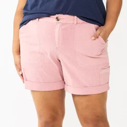 Plus Size Sonoma Goods For Life® Comfort Waist Utility Bermuda Shorts -Sonoma Goods For Life Shop 5927089 Mauve