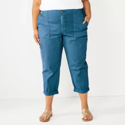 Plus Size Sonoma Goods For Life® Cargo Utility Capri Pants -Sonoma Goods For Life Shop 5927176 Blue